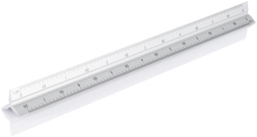 Rigla triungiulara 30 cm aluminiu