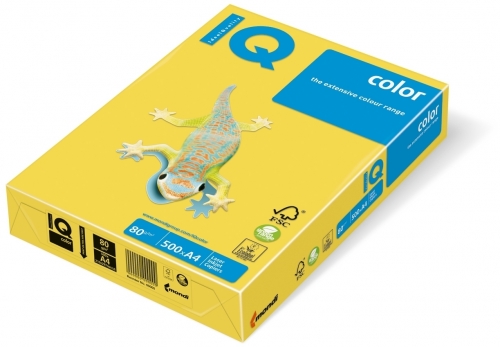 Carton IQ color intens A4 canary yellow 160 g/mp, 250 coli/top