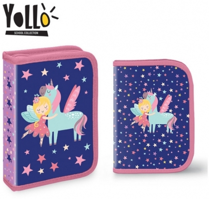 Penar echipat, 1 fermoar, 2 extensii, 30 piese, Unicorn si zana, Yollo