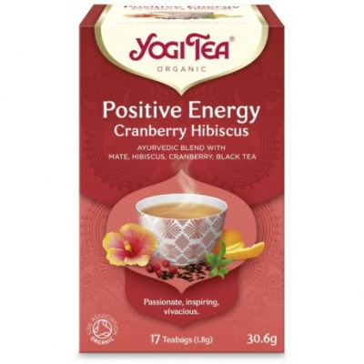 Ceai bio Energie Pozitiva Merisor si Hibiscus, 17 pliculete 30.6g, Yogi Tea