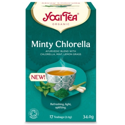 Ceai bio Menta si Chlorella, 17 pliculete 34.0g, Yogi Tea