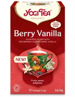 Ceai bio cu fructe de padure si vanilie, 17 pliculete 34,0g, Yogi Tea