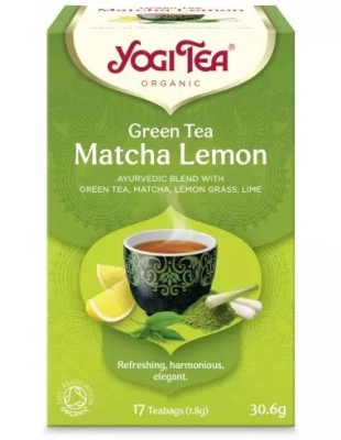 Ceai bio Verde cu matcha si lamaie, 17 pliculete 30.6g, Yogi Tea