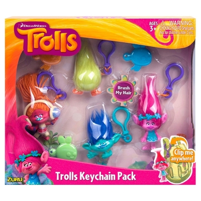 Set 4 brelocuri figurine Zuru Trolls-Medium Key Chain 10 cm
