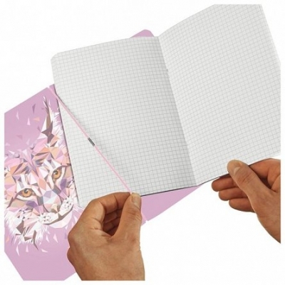 Caiet My.Book Flex A4, 2x40 file, 80 g/mp, dictando si matematica, Wild Animal lynx, Herlitz