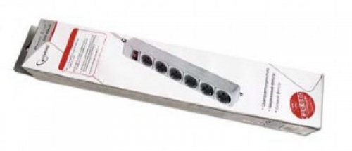 Prelungitor GEMBIRD, Schuko x 6, conectare prin Schuko (T), cablu 3 m, 16 A, protectie supratensiune, protectie copii, gri