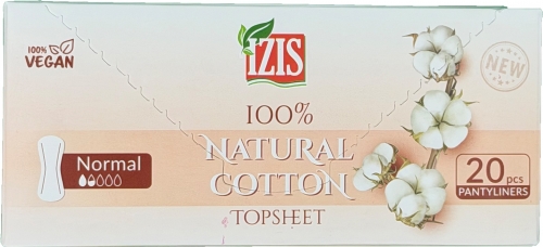 Absorbante zilnice bumbac, 20 buc/cutie, IZIS