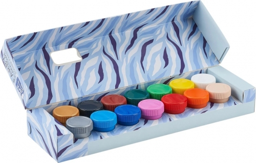 Acuarele guase pentru afise Oxford Kids, set 14, include auriu, argintiu si culoarea pielii, motiv Zebra