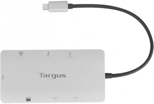 Targus Dock USB-C Dual HDMI 4K, 100W PowerDelivery Pass-Thru, 2x USB-A, 1x port fast charge, 1x SD/microSD, ethernet, gri