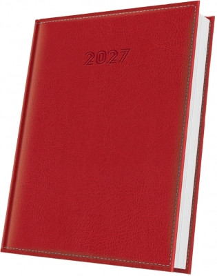 Agenda datata 2027 Herlitz DeLuxe Corinaldo, A5, 352 pagini, coperta din piele sintetica, culoare rosu