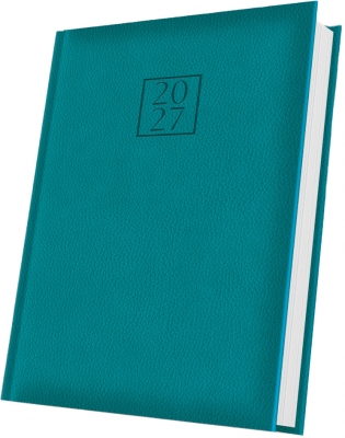 Agenda datata 2027 Herlitz DeLuxe Edolo, A5, 352 pagini, coperta din piele sintetica, culoare turcoaz