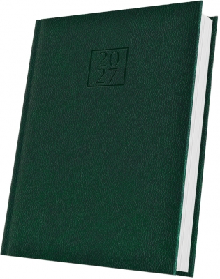 Agenda datata 2027 Herlitz DeLuxe Edolo, A5, 352 pagini, coperta din piele sintetica, culoare verde