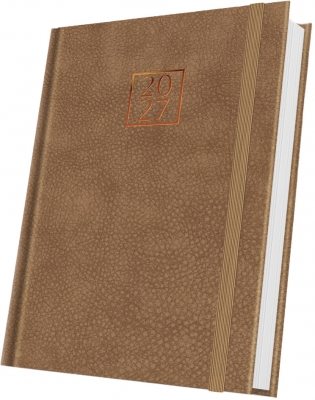 Agenda datata 2027 Herlitz Premium Deluxe Bolgheri, A5, 352 pagini, coperta din piele sintetica, culoare maro