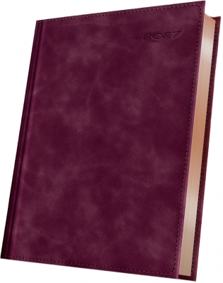 Agenda datata 2027 Herlitz Premium Deluxe Chia Suple, A5, 352 pagini, coperta din piele sintetica, margini folio bronz, culoare bordeaux