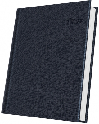 Agenda datata 2027 Herlitz Premium Deluxe Ortisei, A5, 352 pagini, coperta din piele sintetica, culoare albastru