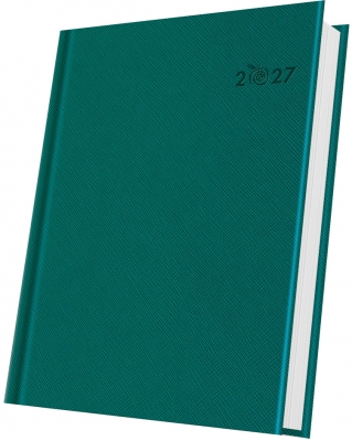Agenda datata 2027 Herlitz Premium Deluxe Ortisei, A5, 352 pagini, coperta din piele sintetica, culoare verde pin