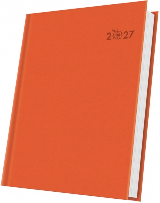 Agenda datata 2027 Herlitz Premium Deluxe Predaia, A5, 352 pagini, coperta din piele sintetica, culoare portocaliu