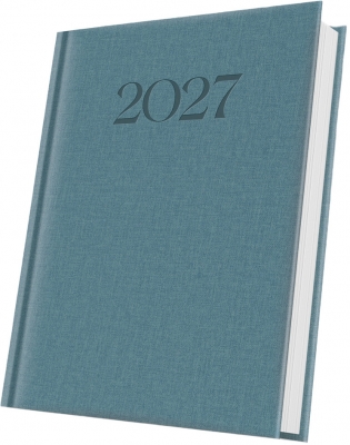 Agenda datata Herlitz Premium Deluxe Biella, 2027, A5, 352 pagini, coperta din piele sintetica, culoare albastru ardezie