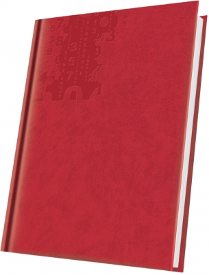 Agenda Herlitz nedatata RO 2027, A5, Motive, 224 pagini, copera din piele sintetica, culoare rosu viu, motiv Marmora