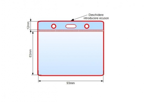 Suport ecuson orizontal, 90 x 60 mm 