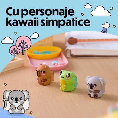Ascutitoare BIC Vibbies, cu figurina animalut si rezervor, 1 orificiu, diverse culori