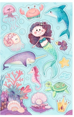 Autocolante motiv Mermaid, 3 buc/set, Herlitz