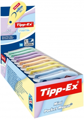 Banda corectoare Tipp-Ex Mini Pocket Mouse Pastel, diverse culori, 10 buc/cutie