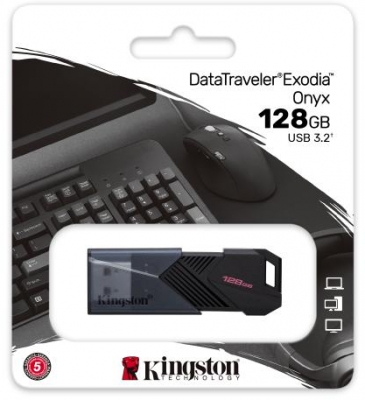 Memorie USB Flash Drive Kingston 128GB Data Traveler Exodia Onyx, USB 3.2 Gen1, Black