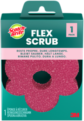Burete de curatat vase, 3M, Scotch-Brite, Flex Scrub, roz, antizgarieturi