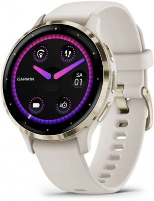 Ceas Garmin Venu 3S, Ivory/ Soft Gold