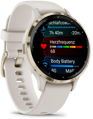 Ceas Garmin Venu 3S, Ivory/ Soft Gold