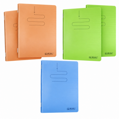 Caiet A4 60 file, hartie 70g/mp FSC, coperta PP, dictando, diverse culori, 5 buc/set, Herlitz