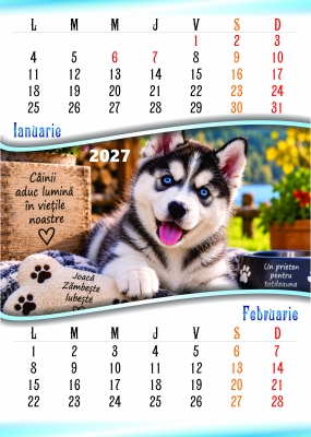 Calendar perete, A3, catei, 2027