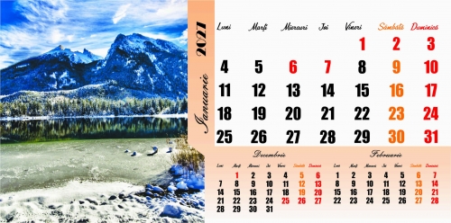 Calendar birou, Peisaje, 2027