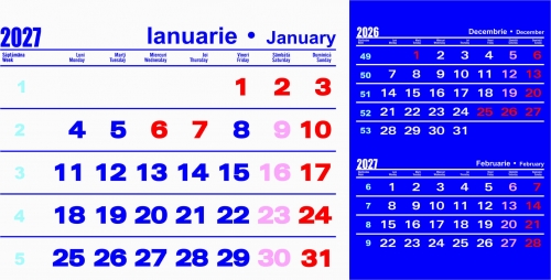 Calendar birou, TRIPTIC, 2027