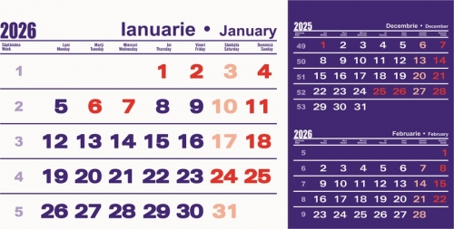 Calendar birou, TRIPTIC, 2026