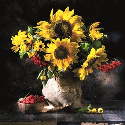 Calendar cu imagini Bouquets, 31.5 x 48 cm, 12 file, 2027