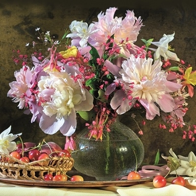 Calendar cu imagini Bouquets, 31.5 x 48 cm, 12 file, 2027