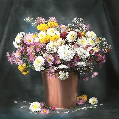 Calendar cu imagini Bouquets, 31.5 x 48 cm, 12 file, 2027