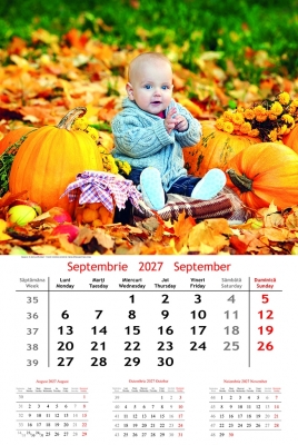 Calendar cu imagini Kids, 31.5 x 48 cm, 12 file, 2027