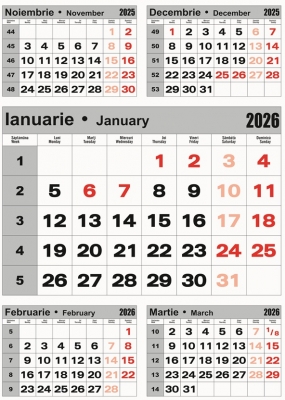 Calendar perete, A3, triptic, 2026