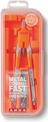 Compas cu deschidere rapida si micrometrica, butoate, kit de 3 buc fluo, cutie, Arda