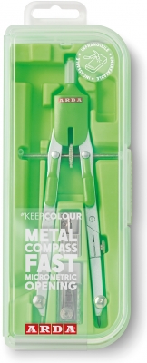 Compas cu deschidere rapida si micrometrica, butoate, kit de 3 buc fluo, cutie, Arda