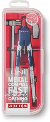 Compas cu deschidere rapida, micrometrica, butoane, universal, cutie compacta, 5 buc, Arda