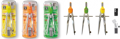 Compas mic, reglare rapida, fluo in cutie, 3 buc, Arda