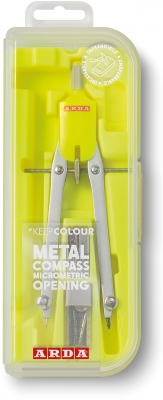 Compas micrometric, kit 3 buc, fluo, cutie compacta, picioare fixe, Arda