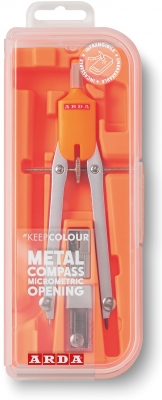 Compas micrometric, kit 3 buc, fluo, cutie compacta, picioare fixe, Arda