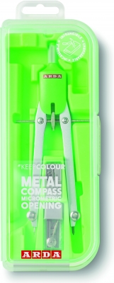 Compas micrometric, kit 3 buc, fluo, cutie compacta, picioare fixe, Arda