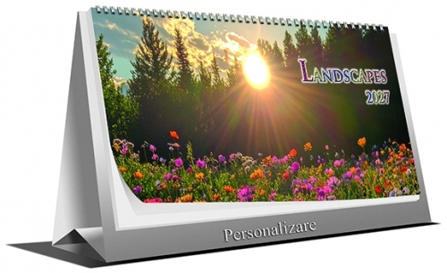 Calendar de birou Landscapes, 21 x 10 cm, 6 file, 2027