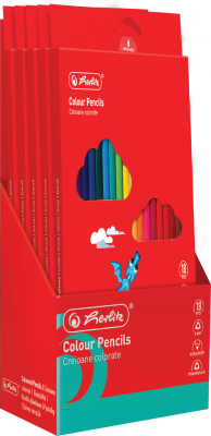 Creioane colorate, mina 3mm, set 18 culori, in tavita plastic, Herlitz